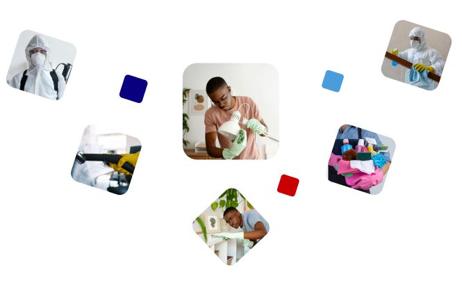 Cleaning service collage